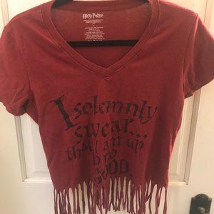 "I solemnly swear I am up to no good" Harry Potter Fringe Crop-Top V-neck